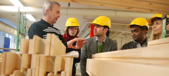 inspecting a building site