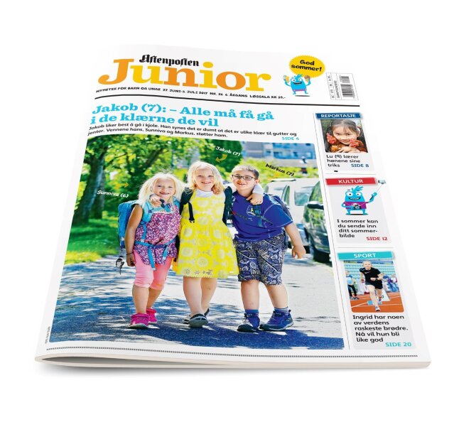 Frontpage of Aftenposten Junior