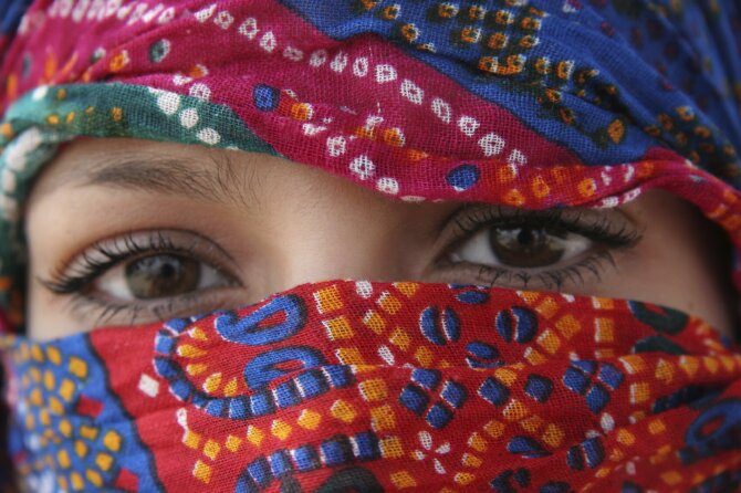 Imigrant with scarf