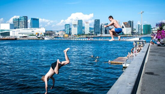 Oslo Green Capital, swimming in the fjord.