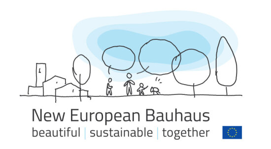Illustrasjon påskrevet New European Bauhaus: Beautiful, Sustainable, Together