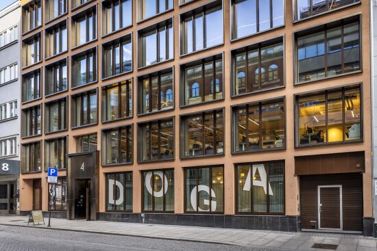 Fasaden til bygget som huser DOGAs lokaler i Nedre Vollgate 4.