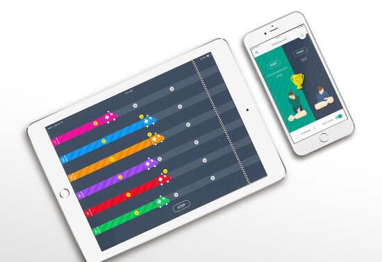 Applikasjon vist på nettbrett og smarttelefon