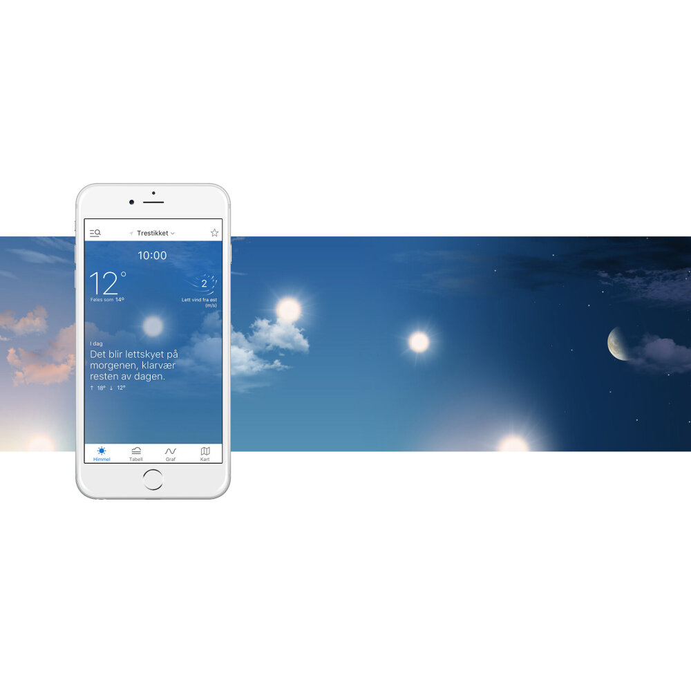 Skjermbilde av Yr-app på smarttelefon (illustrasjon)