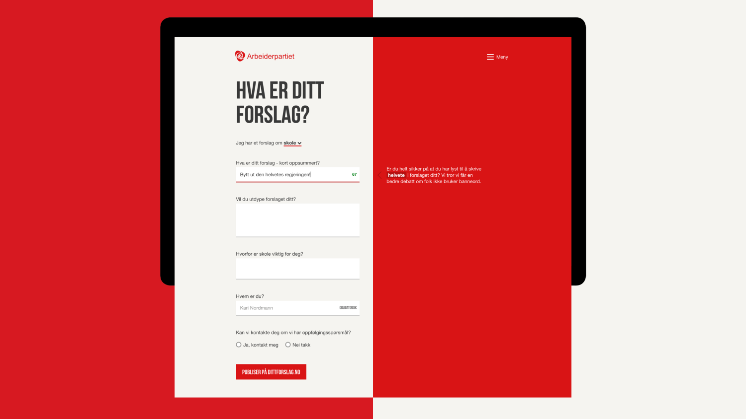 Dittforslag No Input For The Norwegian Labour Party Programme Doga