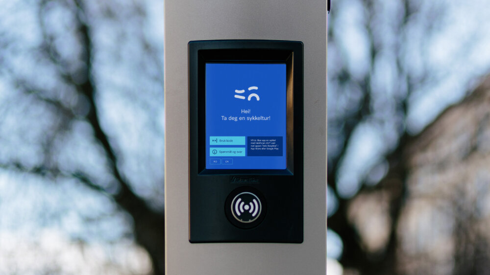 Skjerm for Oslo bysykkel.